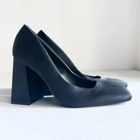 NWOT Zara Silk Block Heels - Picture 1 of 6